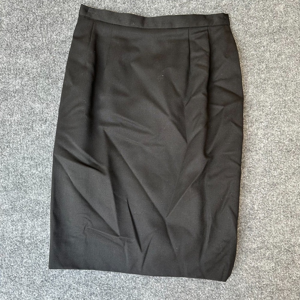 Womens Straight & Pencil Skirt 6 Black Pleated Vented Front Formal Office Career - Picture 2 of 7
